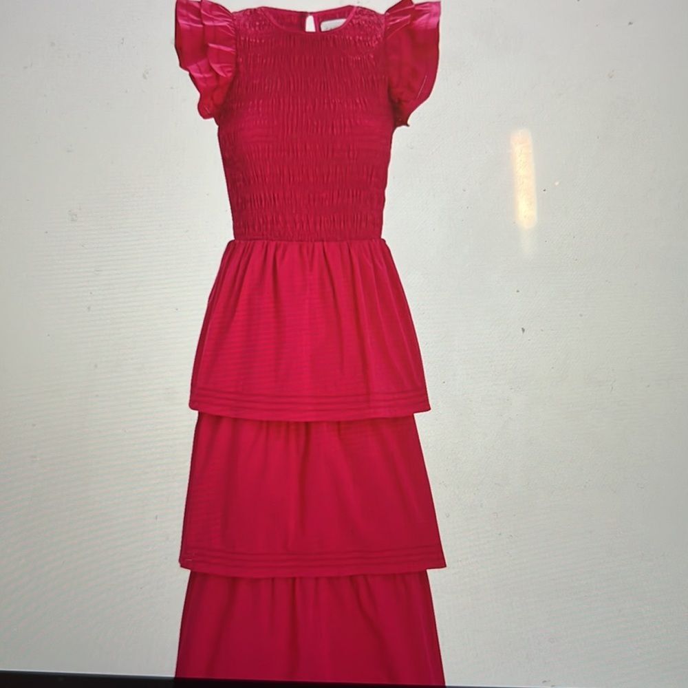 Saylor Audrina Smocked tiered midi dress size P NWT - Picture 9 of 9